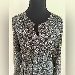 GAP Paisley Print Button-down Long Sleeve Dress